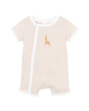 Bebe by Minihaha- BILLIE GIRAFFE ORGANIC SS ZIPSUIT
