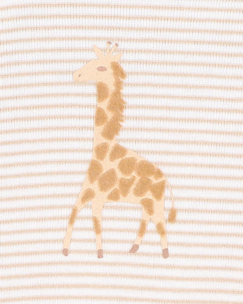 Bebe by Minihaha- BILLIE GIRAFFE ORGANIC SS ZIPSUIT