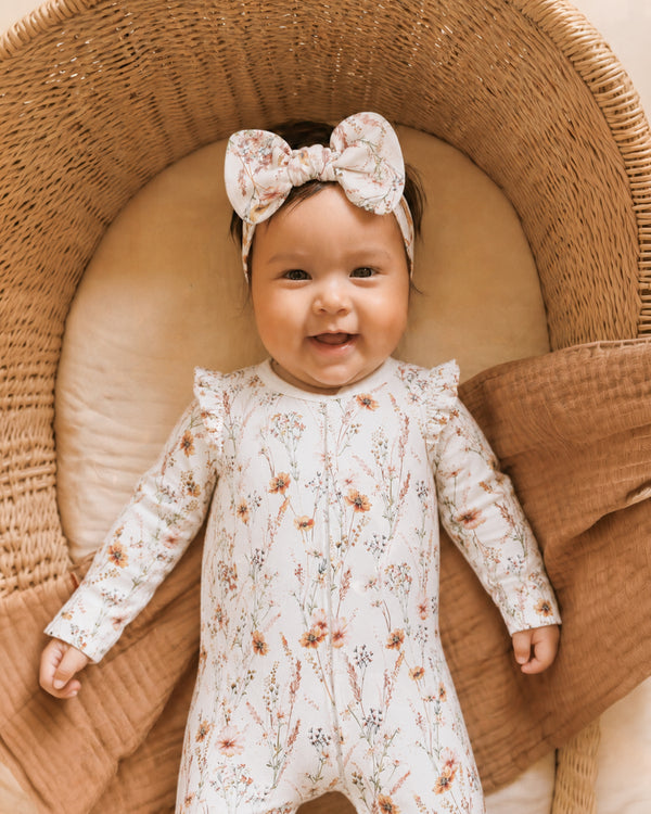 TAYLOR ORGANIC FLORAL LS ZIPSUIT