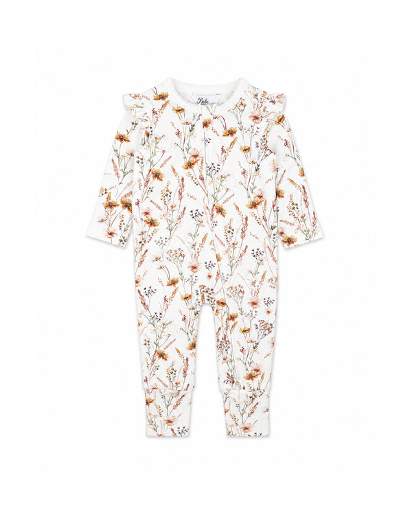TAYLOR ORGANIC FLORAL LS ZIPSUIT