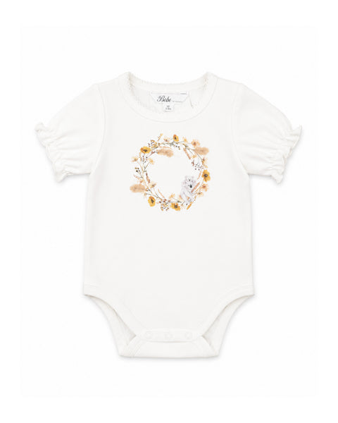 TAYLOR ORGANIC FLORAL KOALA BODYSUIT