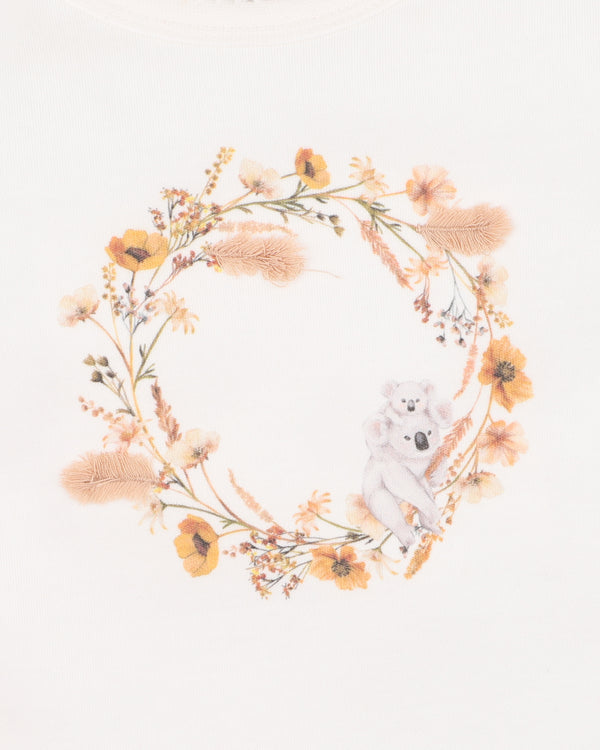 TAYLOR ORGANIC FLORAL KOALA BODYSUIT