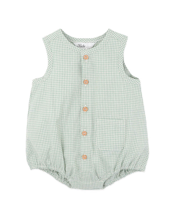 SCOUT CHECK BUTTON UP BODYSUIT