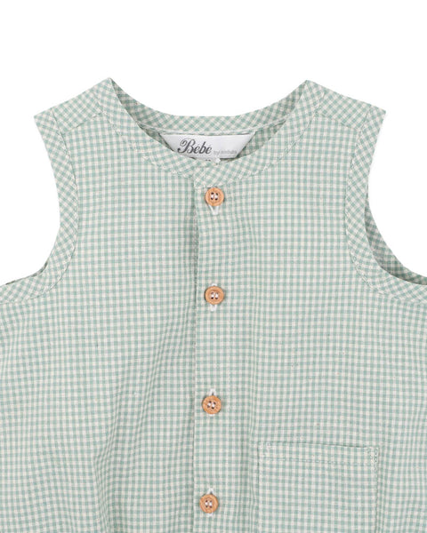 SCOUT CHECK BUTTON UP BODYSUIT