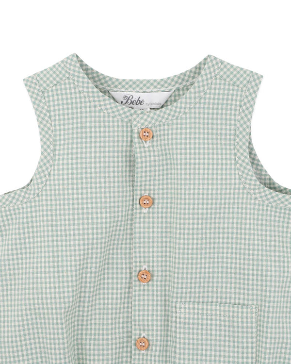 SCOUT CHECK BUTTON UP BODYSUIT