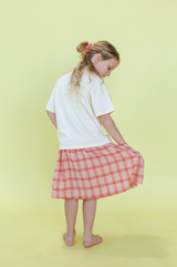 Tomato Cotton Check Skirt