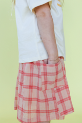 Tomato Cotton Check Skirt