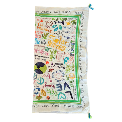 ZODA Pure Cotton scarf-Love Earth Peace