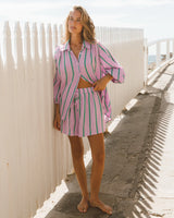 Pin Stripe Shorts Pink Emerald