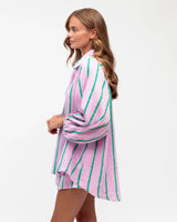 Pin Stripe Shirt Pink Emerald