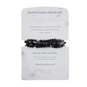 Bramble Bay Co-Snowflake Obsidian Wrap Bracelet