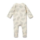 Wilson & Frenchy Forever Ferns Organic Pointelle Zipsuit with Feet