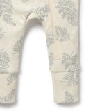 Wilson & Frenchy Forever Ferns Organic Pointelle Zipsuit with Feet