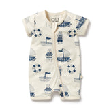 Wilson & Frenchy Nautical Bear Organic Boyleg Zipsuit