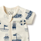 Wilson & Frenchy Nautical Bear Organic Boyleg Zipsuit