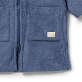 Deep Blue Organic Terry Hooded Towel