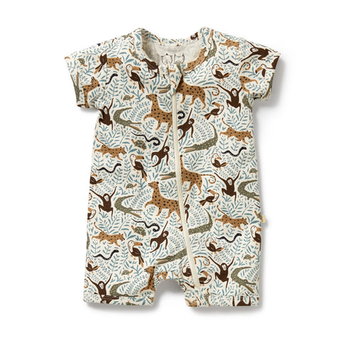 Mini Jungle Organic Boyleg Zipsuit