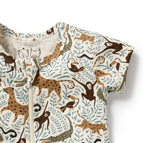 Mini Jungle Organic Boyleg Zipsuit