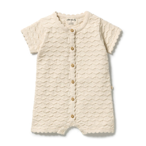 Milk Cloud Organic Knitted Chevron Growsuit