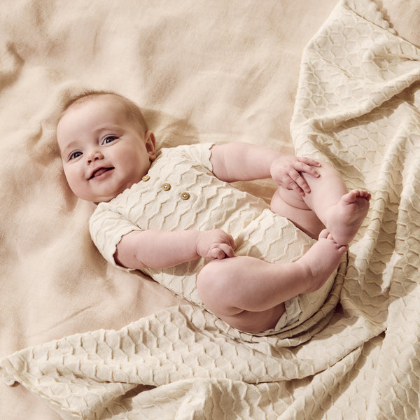 Milk Cloud Organic Knitted Chevron Growsuit