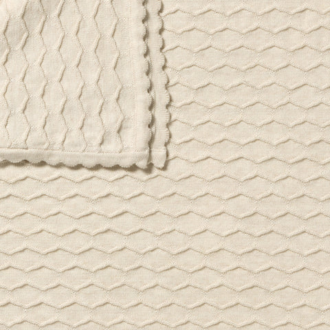 Milk Cloud Organic Knitted Chevron Blanket