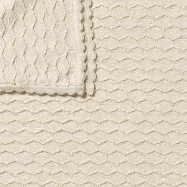 Milk Cloud Organic Knitted Chevron Blanket