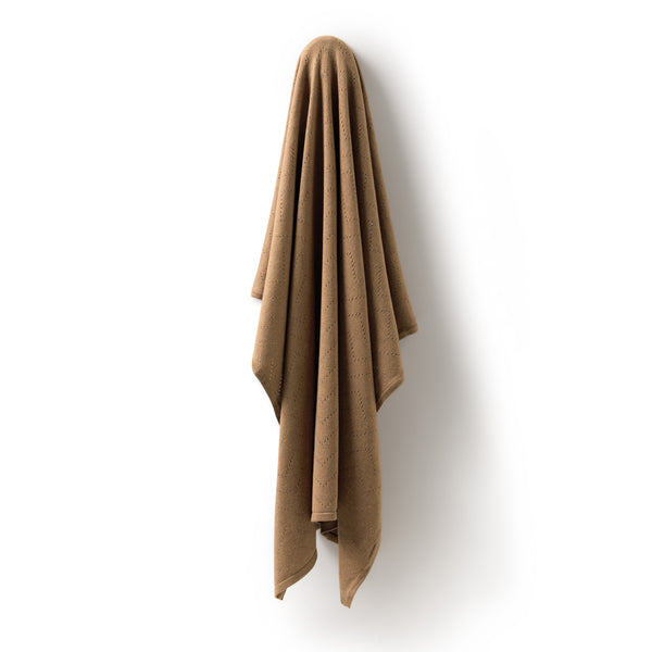 Ginger Snap Organic Knitted Pointelle Blanket