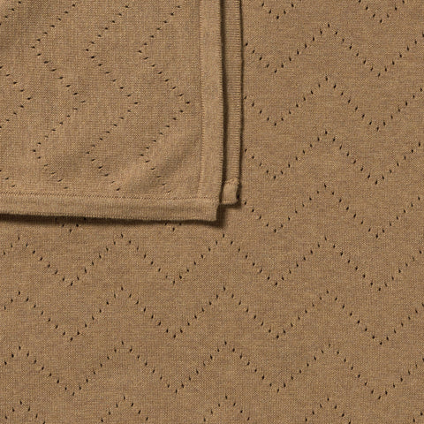 Ginger Snap Organic Knitted Pointelle Blanket