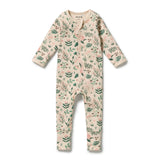 Sweet Bloom Organic Zipsuit with Feet