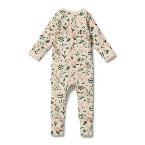 Sweet Bloom Organic Zipsuit with Feet