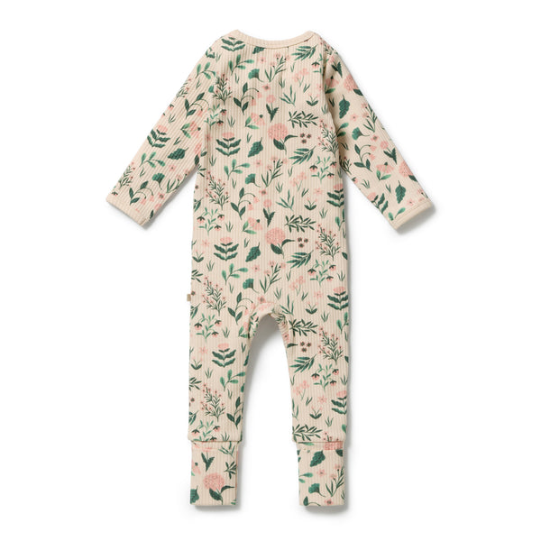 Sweet Bloom Organic Zipsuit with Feet