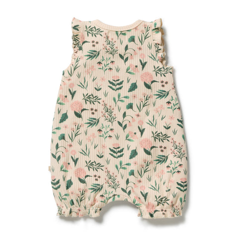 Sweet Bloom Organic Ruffle Zipsuit