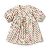 Little Blossom Organic Crinkle Button Dress
