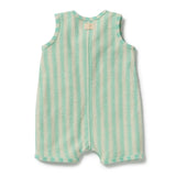 Seafoam Stripe Organic Terry Growsuit