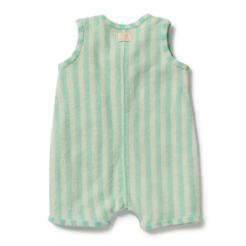 Seafoam Stripe Organic Terry Growsuit
