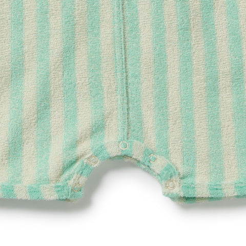 Seafoam Stripe Organic Terry Growsuit