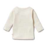 Organic Stripe Rib Long Sleeved Top - Oatmeal