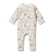 Wilson & Frenchy-Organic Zipsuit with Feet - Tribal Woods
