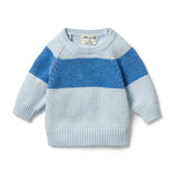 Wilson & Frenchy-Knitted Stripe Jumper - Bluebell Fleck