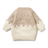 Wilson & Frenchy-Knitted Jacquard Jumper - Almond Fleck
