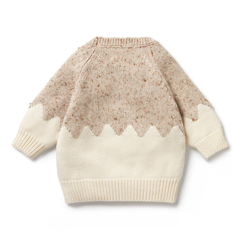 Wilson & Frenchy-Knitted Jacquard Jumper - Almond Fleck