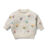 Wilson & Frenchy -Flower Pop Organic Knitted Jacquard Jumper