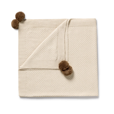 Organic Knitted Blanket - Cream