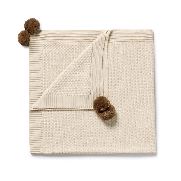 Organic Knitted Blanket - Cream