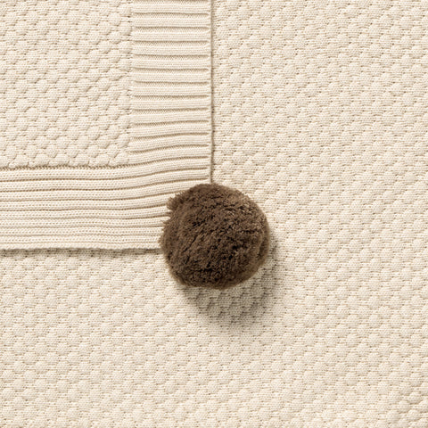 Organic Knitted Blanket - Cream