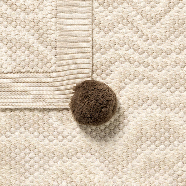 Organic Knitted Blanket - Cream
