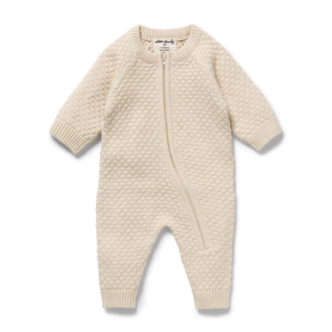 Cream Organic Knitted Bauble Growsuit