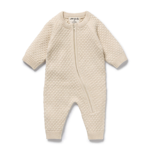 Cream Organic Knitted Bauble Growsuit