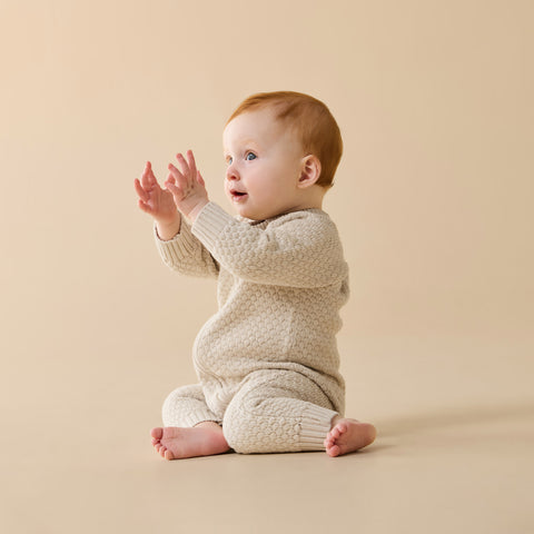 Cream Organic Knitted Bauble Growsuit