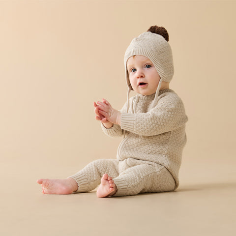 Cream Organic Knitted Bauble Growsuit